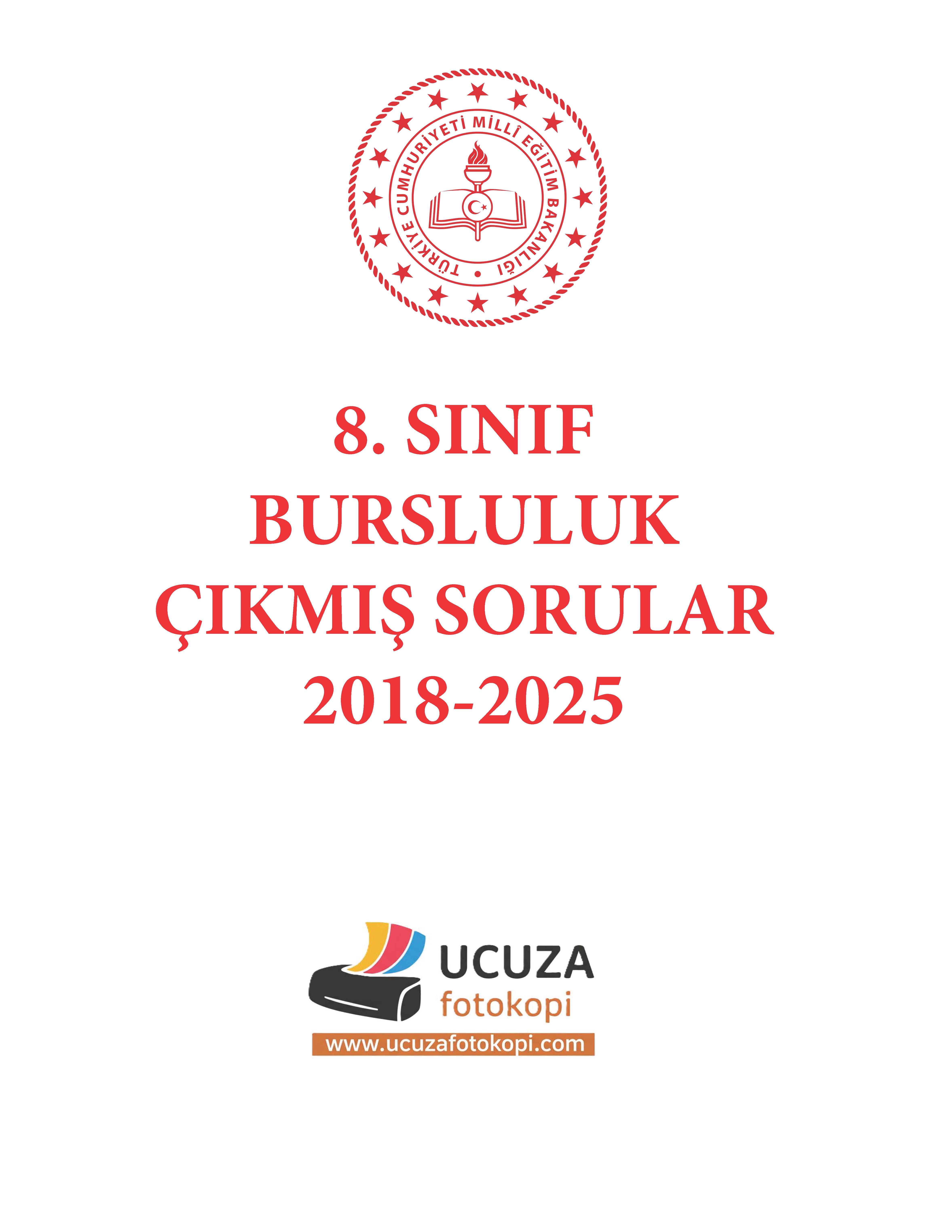 2018-2025 8. Sınıf Bursluluk Çıkmış Soruları (Renkli) Spiralli